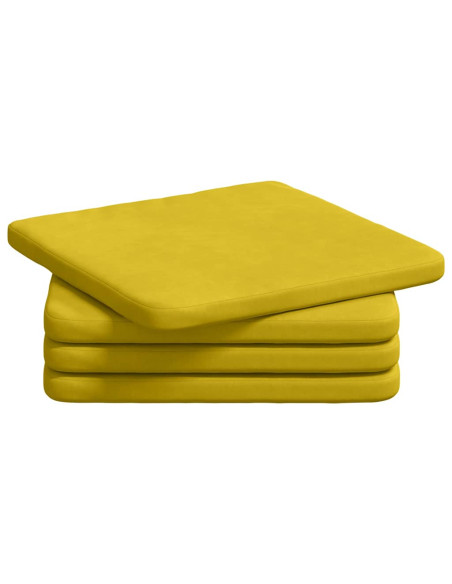 Cuscini per Seduta 4 pcs Giallo 40 x 40 x 3 cm Velluto