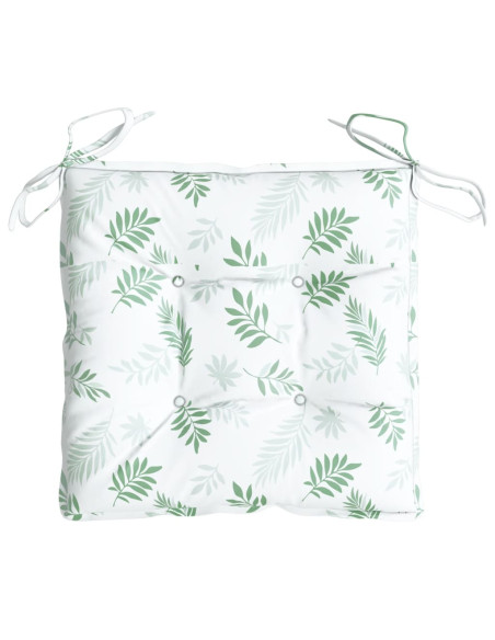 Cuscini per Sedia 2 pz Motivo a Foglie 40x40x7 cm Tessuto