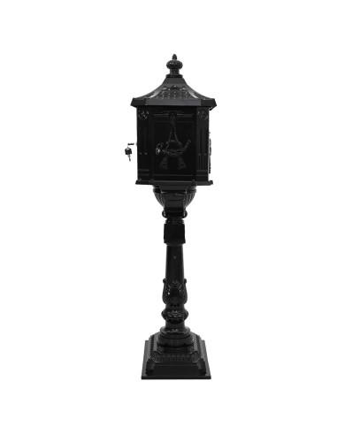 Cassetta Postale Verticale con porta Nero 42,5 x 29,5 x 117 cm
