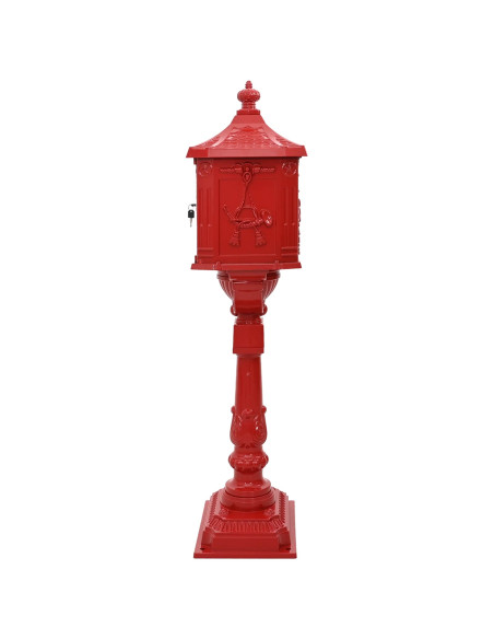 Cassetta Postale Verticale con porta Rosso 42,5 x 29,5 x 117 cm