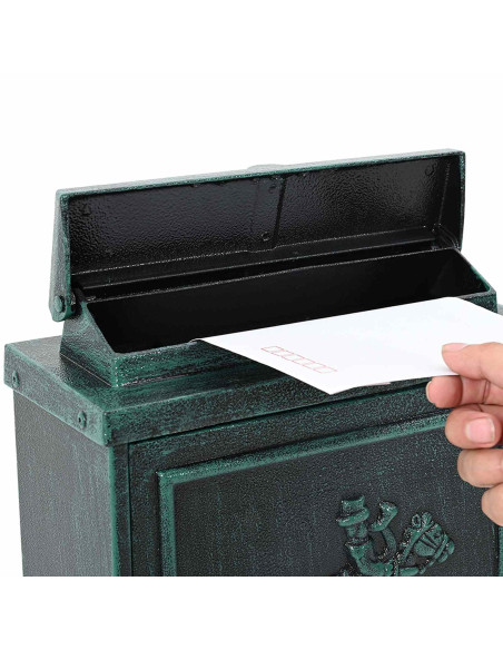 Cassetta Postale da Muro con porta Verde 29 x 13 x 41 cm