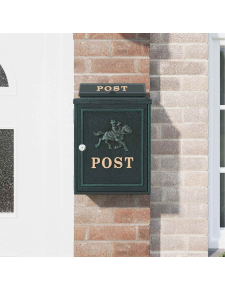 Cassetta Postale da Muro con porta Verde 29 x 13 x 41 cm