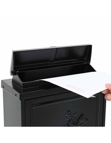 Cassetta Postale da Muro con archiviazione Nero 29 x 13 x 41 cm