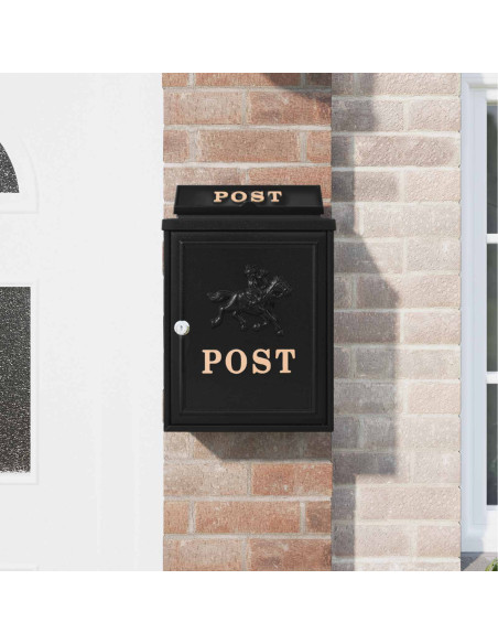 Cassetta Postale da Muro con archiviazione Nero 29 x 13 x 41 cm