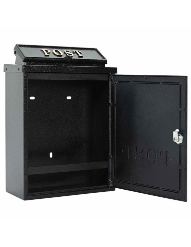 Cassetta Postale da Muro con archiviazione Nero 29 x 13 x 41 cm