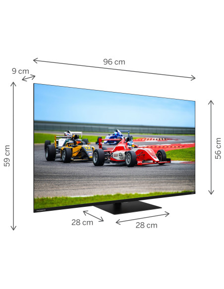 TV 43 THOMSON UHD SMART 4K QLED GOOGLE FRONT SPK 144HZ PIEDE