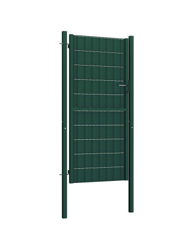 Cancello per Recinzione in PVC e Acciaio 100x124 cm Verde