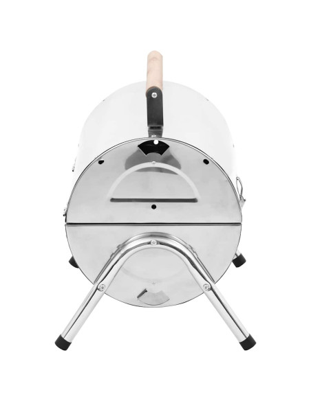 Barbecue da Tavolo Portatile in Acciaio Inox con Doppia Griglia