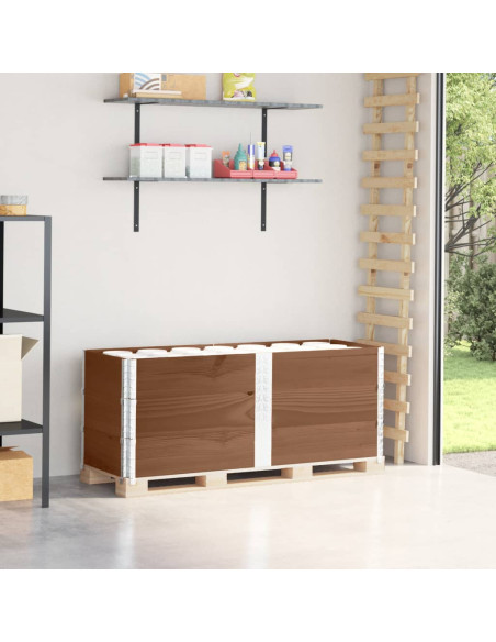 Paretali per Pallet 3pz Marroni 150x50cm Legno Massello di Pino