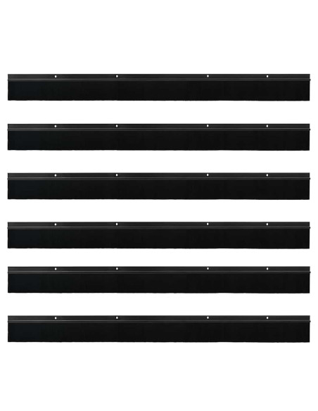 Spazzole per porte a vite 6 pcs Nero 100 cm Lega di alluminio
