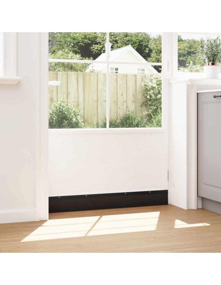 Spazzole per porte a vite 6 pcs Nero 100 cm Lega di alluminio