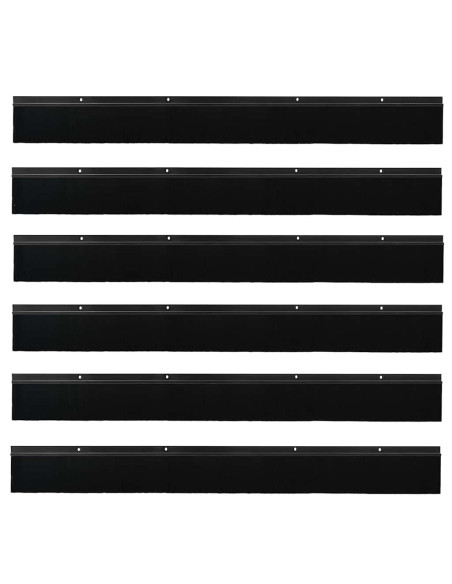 Spazzole per porte a vite 6 pcs Nero 100 cm Lega di alluminio