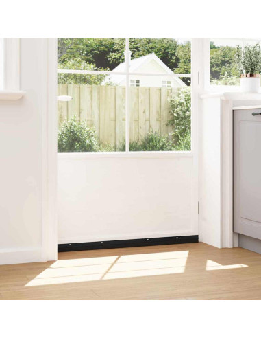 Spazzole per porte a vite 12 pcs Nero 100 cm Lega di alluminio