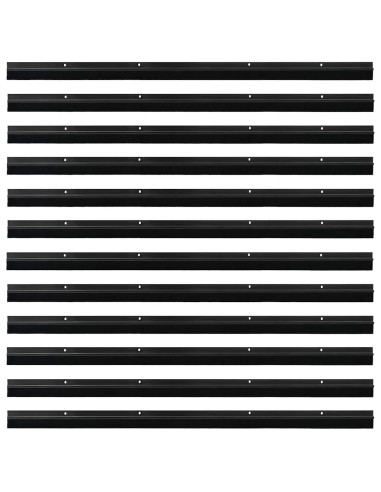 Spazzole per porte a vite 12 pcs Nero 100 cm Lega di alluminio
