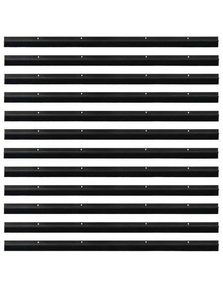 Spazzole per porte a vite 12 pcs Nero 100 cm Lega di alluminio