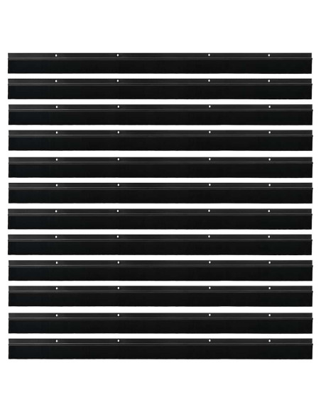 Spazzole per porte a vite 12 pcs Nero 100 cm Lega di alluminio