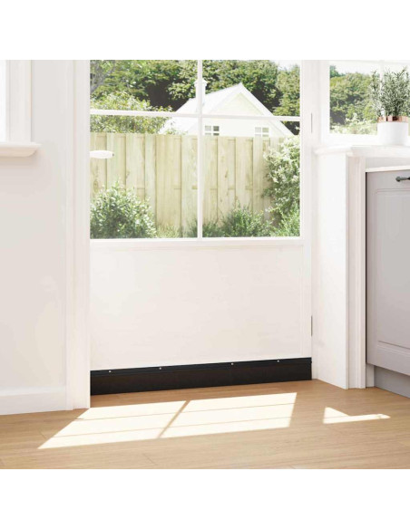 Spazzole per porte a vite 12 pcs Nero 100 cm Lega di alluminio