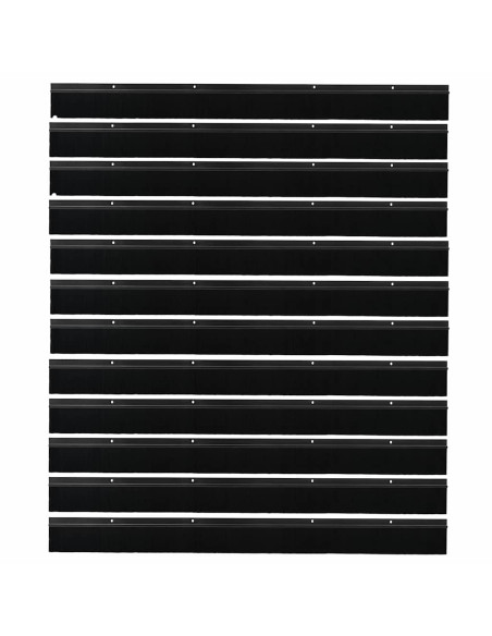 Spazzole per porte a vite 12 pcs Nero 100 cm Lega di alluminio