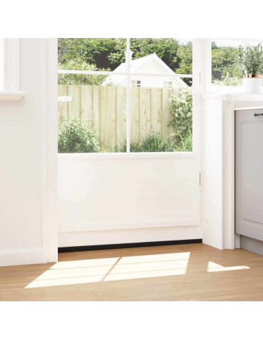 Spazzole per porte a vite 2 pcs Nero 100 cm Lega di alluminio