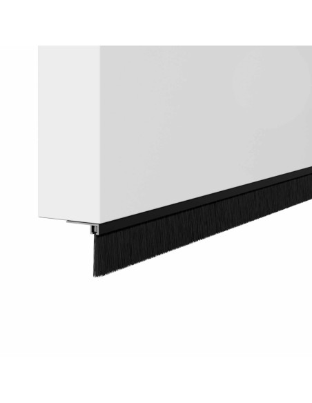 Spazzole per porte a vite 2 pcs Nero 100 cm Lega di alluminio