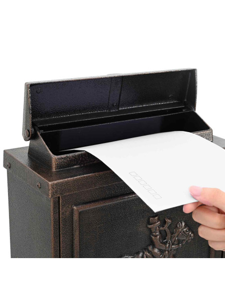 Cassetta Postale da Muro con porta Bronzo 29 x 13 x 41 cm