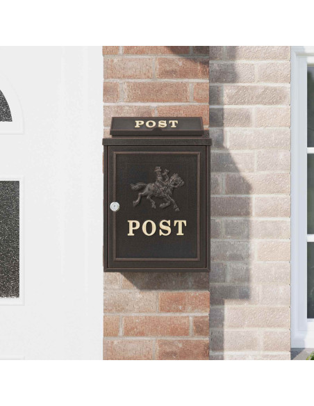 Cassetta Postale da Muro con porta Bronzo 29 x 13 x 41 cm