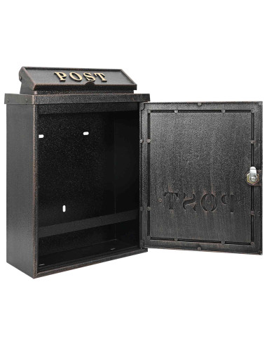 Cassetta Postale da Muro con porta Bronzo 29 x 13 x 41 cm