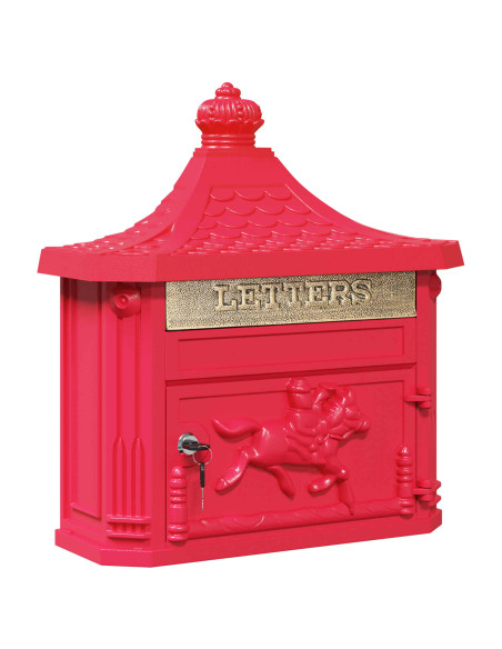Cassetta Postale da Muro con porta Rosso 40,5 x 16 x 45 cm