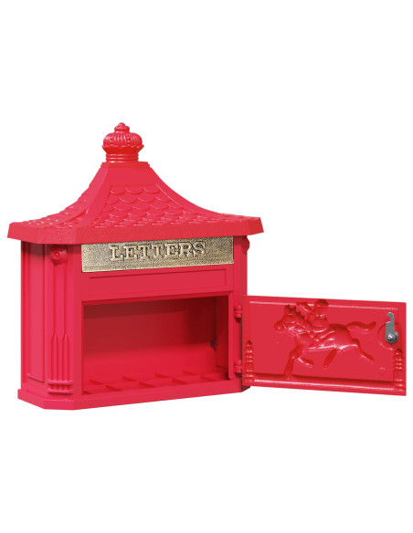 Cassetta Postale da Muro con porta Rosso 40,5 x 16 x 45 cm