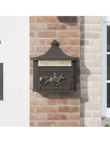 Cassetta Postale da Muro con porta Bronzo 40,5 x 16 x 45 cm