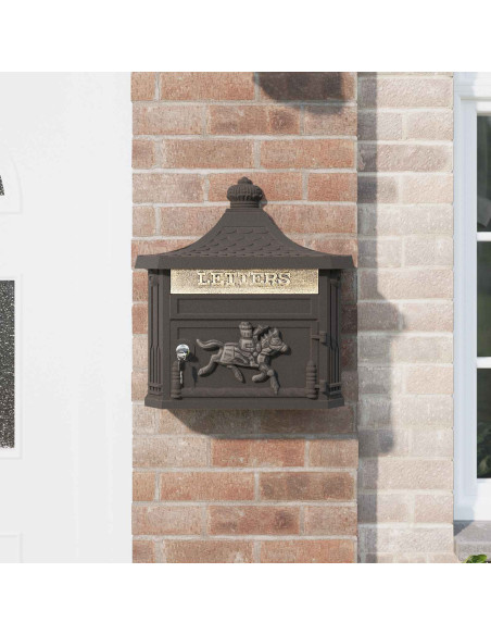 Cassetta Postale da Muro con porta Bronzo 40,5 x 16 x 45 cm