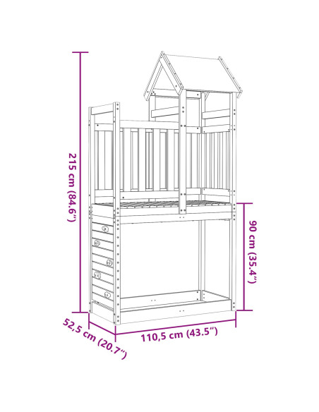 Torre da Gioco Marrone Legno Impregnato Solido