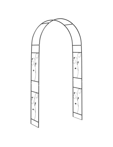 Arco da Giardino Floreale Nero 115 x 37 x 231 cm