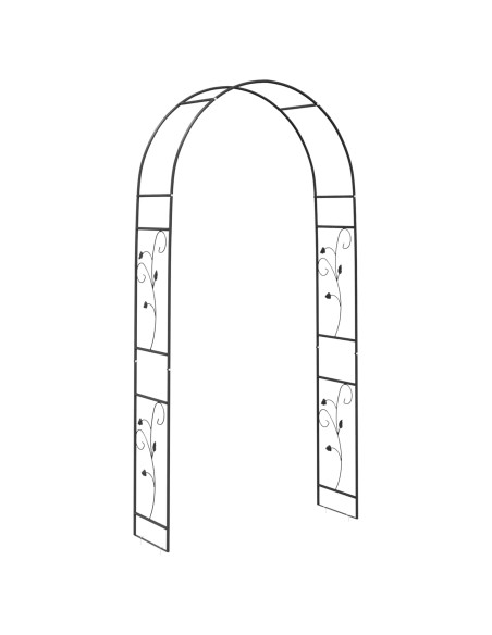 Arco da Giardino Floreale Nero 115 x 37 x 231 cm