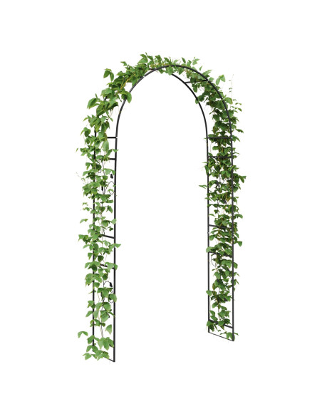 Arco da Giardino Floreale Nero 115 x 37 x 231 cm