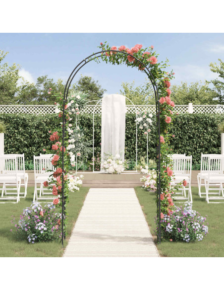 Arco da Giardino Floreale Nero 115 x 37 x 231 cm