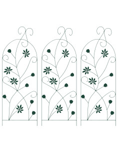 Recinzione per Giardino 3 pcs Verde 112 x 39,5 cm Acciaio 2