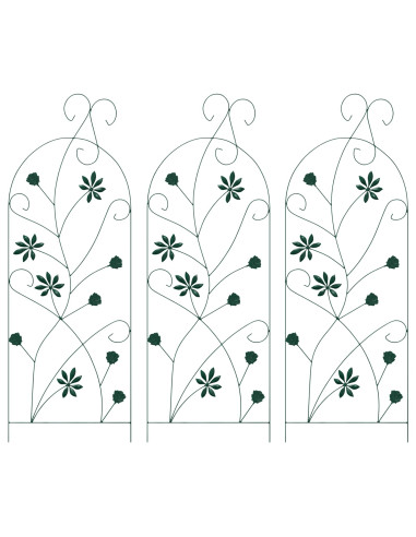 Recinzione per Giardino 3 pcs Verde 112 x 39,5 cm Acciaio