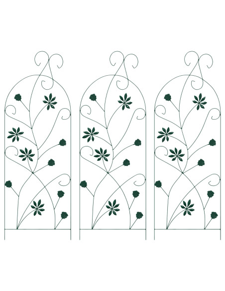 Recinzione per Giardino 3 pcs Verde 112 x 39,5 cm Acciaio