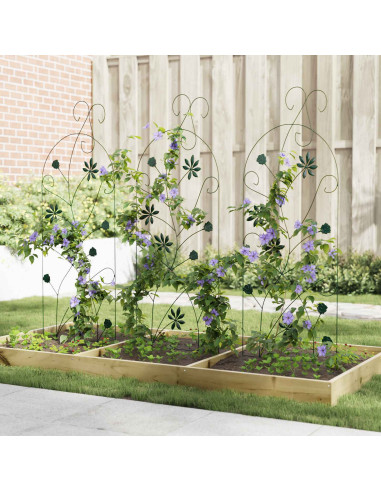 Recinzione per Giardino 3 pcs Verde 112 x 39,5 cm Acciaio