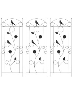 Recinzione per Giardino 3 pcs Nero 110 x 40 cm Acciaio 2