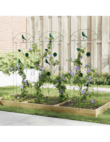 Recinzione per Giardino 3 pcs Verde 110 x 40 cm Acciaio