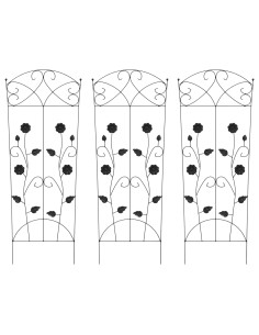 Recinzione per Giardino 3 pcs Nero 110,5 x 42,5 cm Acciaio 2
