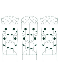 Recinzione per Giardino 3 pcs Verde 110,5 x 42,5 cm Acciaio 2