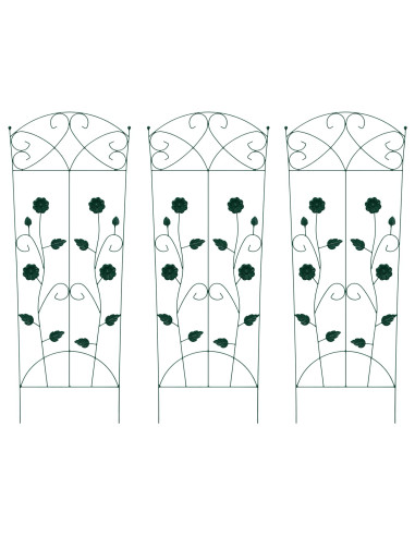 Recinzione per Giardino 3 pcs Verde 110,5 x 42,5 cm Acciaio