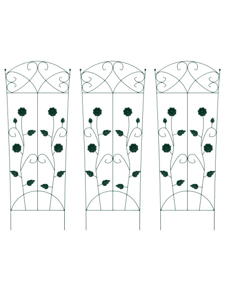 Recinzione per Giardino 3 pcs Verde 110,5 x 42,5 cm Acciaio