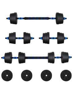 Set di Manubri 2-in-1 Nero e Blu 121 x 19,5 x 19,5 cm 2