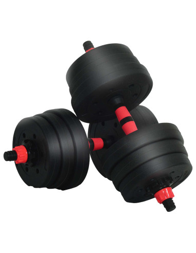 Set di Manubri 4-in-1 Nero e Rosso 121 x 19,5 x 19,5 cm