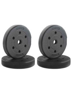 Dischi da Pesi 10 kg 4 pcs Nero Ø 21,5 x 3,8 cm 2