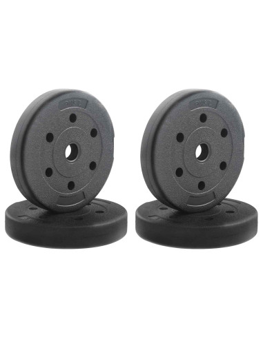 Dischi da Pesi 10 kg 4 pcs Nero Ø 21,5 x 3,8 cm